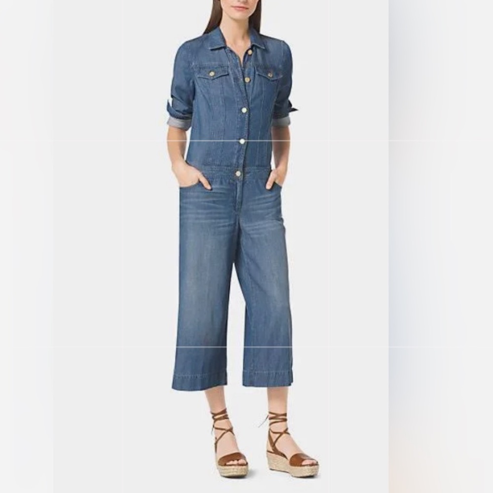 Michael kors denim wide leg cropped Jumpsuit/coveralls